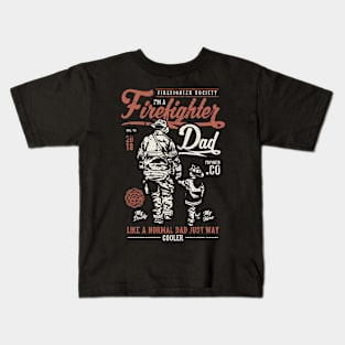 Fire fighter Dad Kids T-Shirt